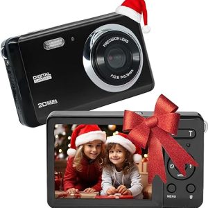 Digital Camera, FHD 1080P Camera, Digital Point and Shoot Camera with 8X Zoom Anti Shake, Compact Small Camera for Boys Girls Kids (Black)