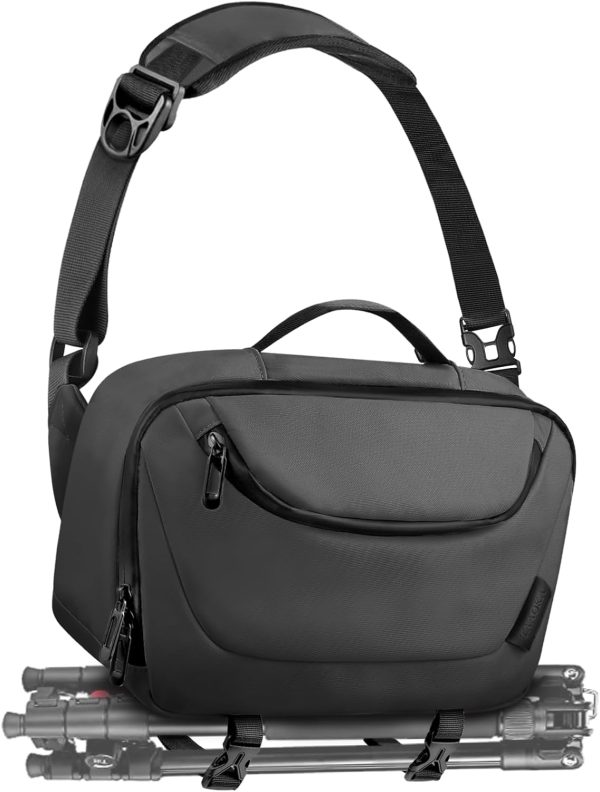 Camera Sling Bag,Waterproof Camera Case with Tripod Holder,DSLR/SLR/Mirrorless Camera Bags Crossbody for photographers-Black