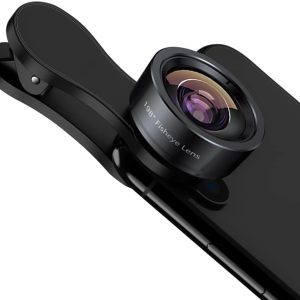 KEYWING Fisheye Lens 198° Fish Eye Phone Camera Lens Kit for iPhone Fish Bowl Camera Lens Attachments for iPhone 7 8 x xr 11 12 13 pro max Samsung Smartphone Black