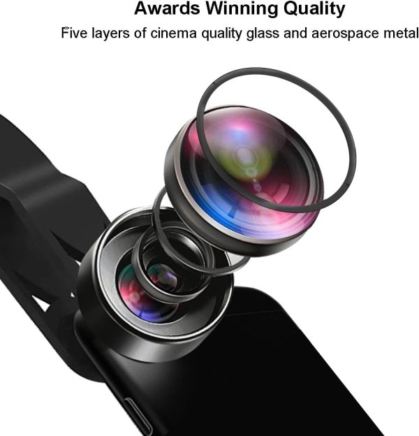 KEYWING Fisheye Lens 198° Fish Eye Phone Camera Lens Kit for iPhone Fish Bowl Camera Lens Attachments for iPhone 7 8 x xr 11 12 13 pro max Samsung Smartphone Black - Image 2