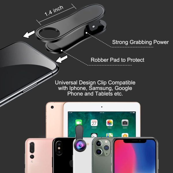 KEYWING Fisheye Lens 198° Fish Eye Phone Camera Lens Kit for iPhone Fish Bowl Camera Lens Attachments for iPhone 7 8 x xr 11 12 13 pro max Samsung Smartphone Black - Image 5