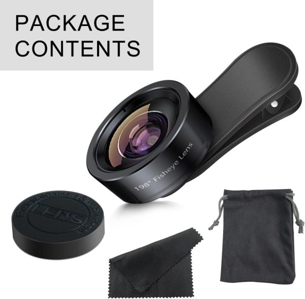 KEYWING Fisheye Lens 198° Fish Eye Phone Camera Lens Kit for iPhone Fish Bowl Camera Lens Attachments for iPhone 7 8 x xr 11 12 13 pro max Samsung Smartphone Black - Image 7
