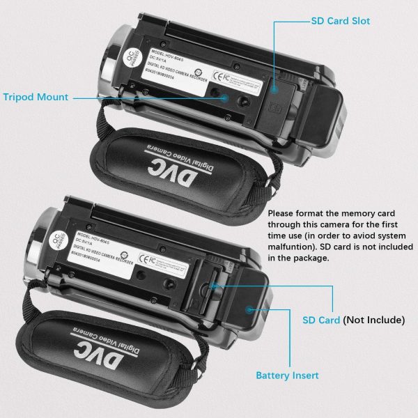 Video Camera Camcorder, QHD 2.7K Camcorder 50MP 16X Digital Video Camera for YouTube, 2.8'' 270 Degree Rotation Screen Video Recorder Vlogging Camera with 32GB Card and Two Batteries - Image 5